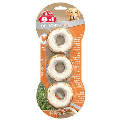 8in1 Delights Bones Tavuklu Halka Ağız Bakım Kemik Köpek Ödülü 119 Gr