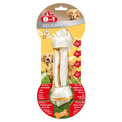 8in1 Delights Bones Düğümlü Tavuklu Ağız Bakım Kemik Köpek Ödülü Large 85 Gr
