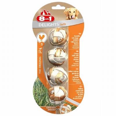 8in1 Delights Bones Tavuklu Örme Top Kemik Köpek Ödülü Small 36 Gr